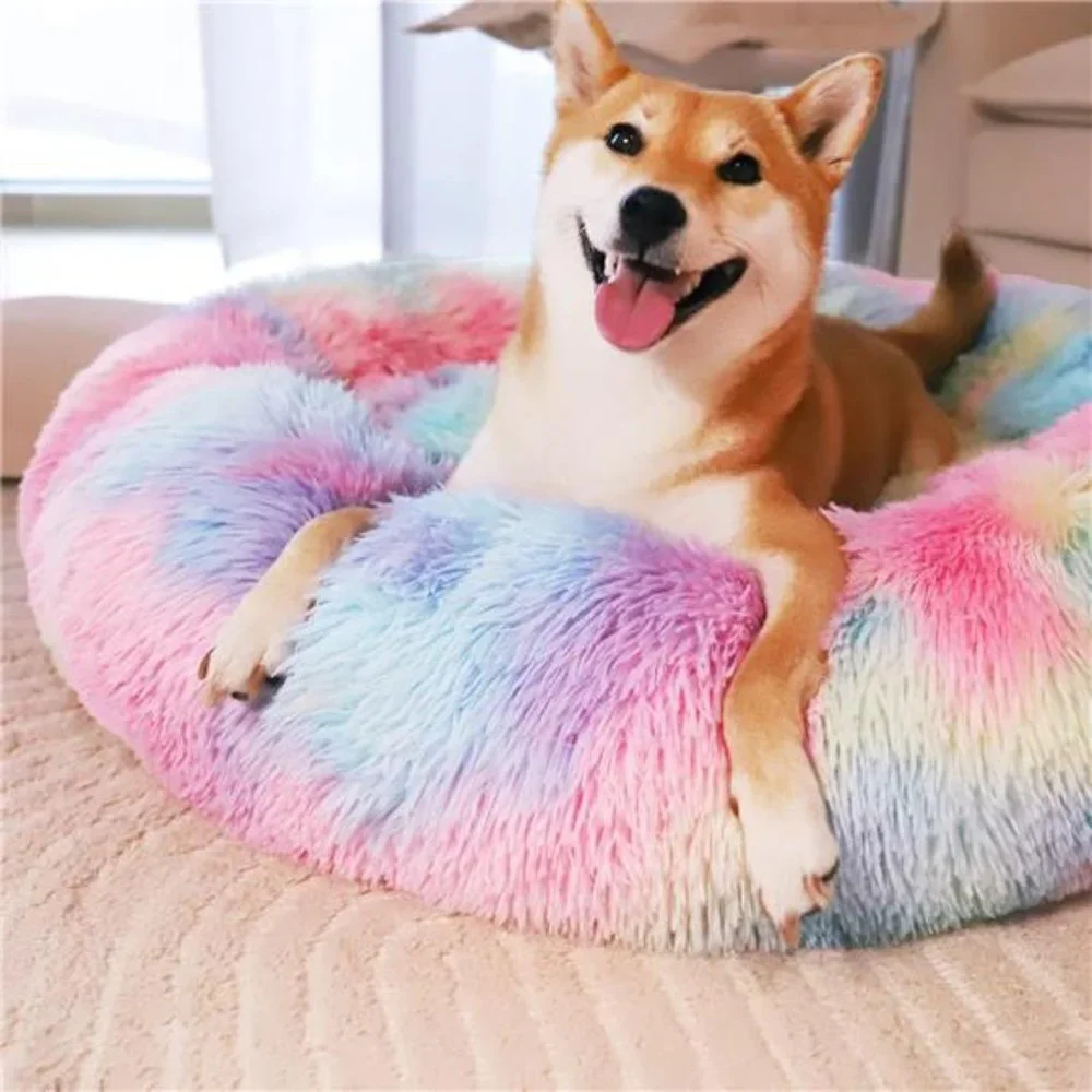 Calming Dog Bed for Small Dogs & Cat Bed, Anti-Anxiety Plush Donut Cuddler 20